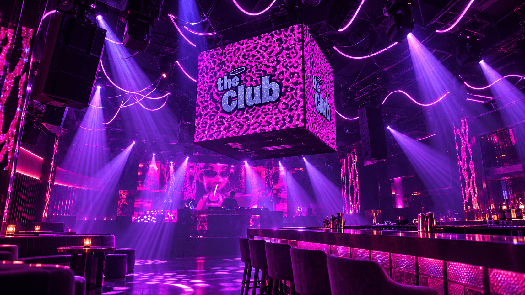 The Club — би алаңы және күлгін сахна жарығы